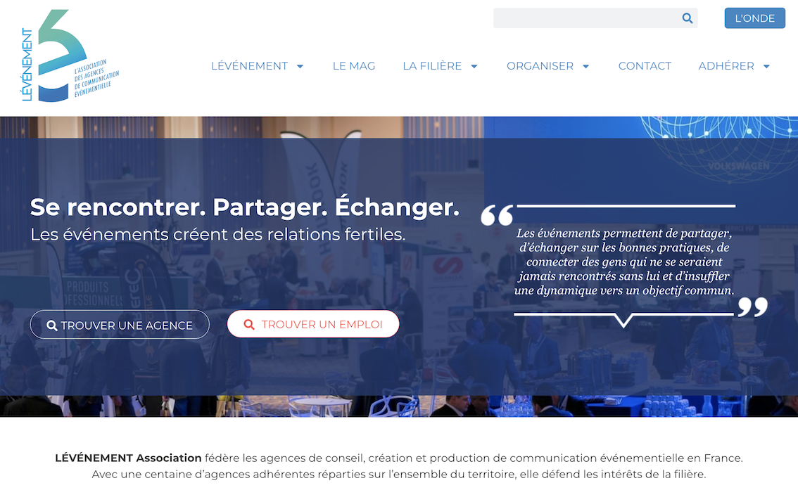 LÉVÉNEMENT lance son nouveau site internet 